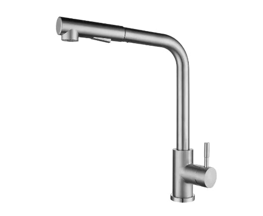 Pull-Down Kitchen Faucet - Single Handle Stainless Steel, Matte Black or Chrome