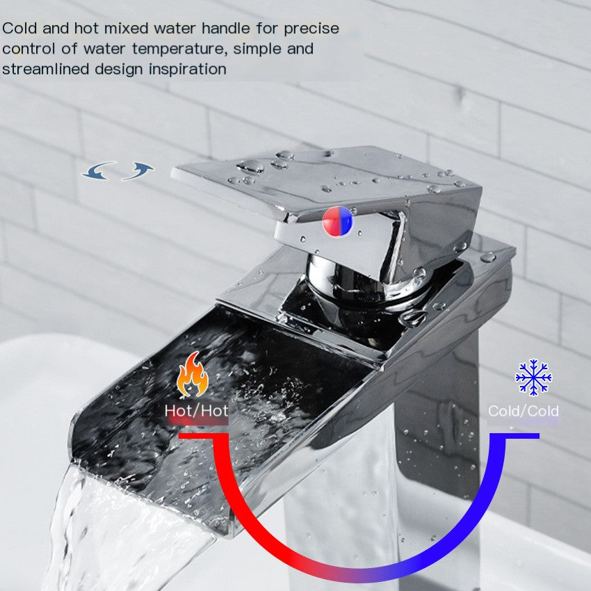 Wall-Mounted Basin Faucet, Copper — Chrome, Brushed or Black