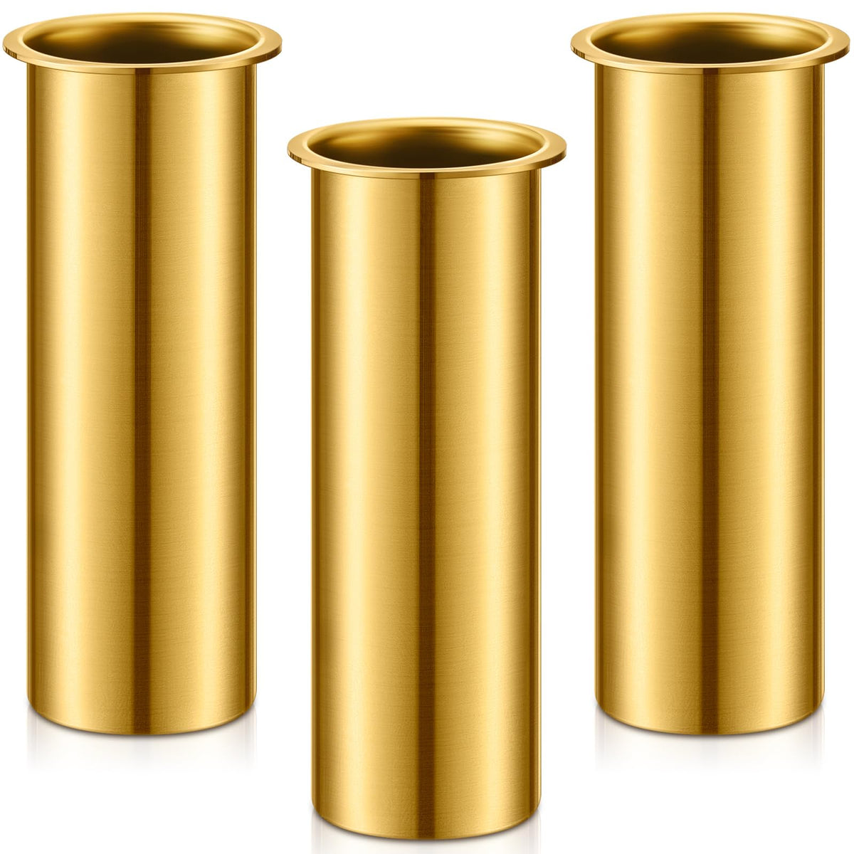 Brass Boat Drain Tubes, 3-Pack — 3 X 1 Inch Livewell and Transom Drain Plugs