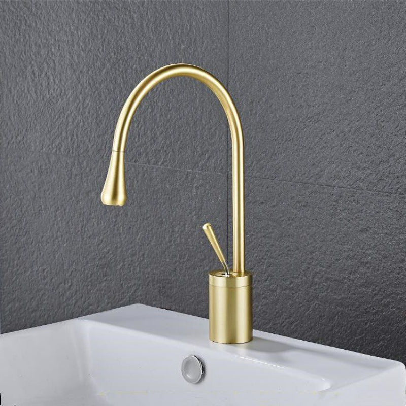 Basin Faucet, Black with High-Arc Spout