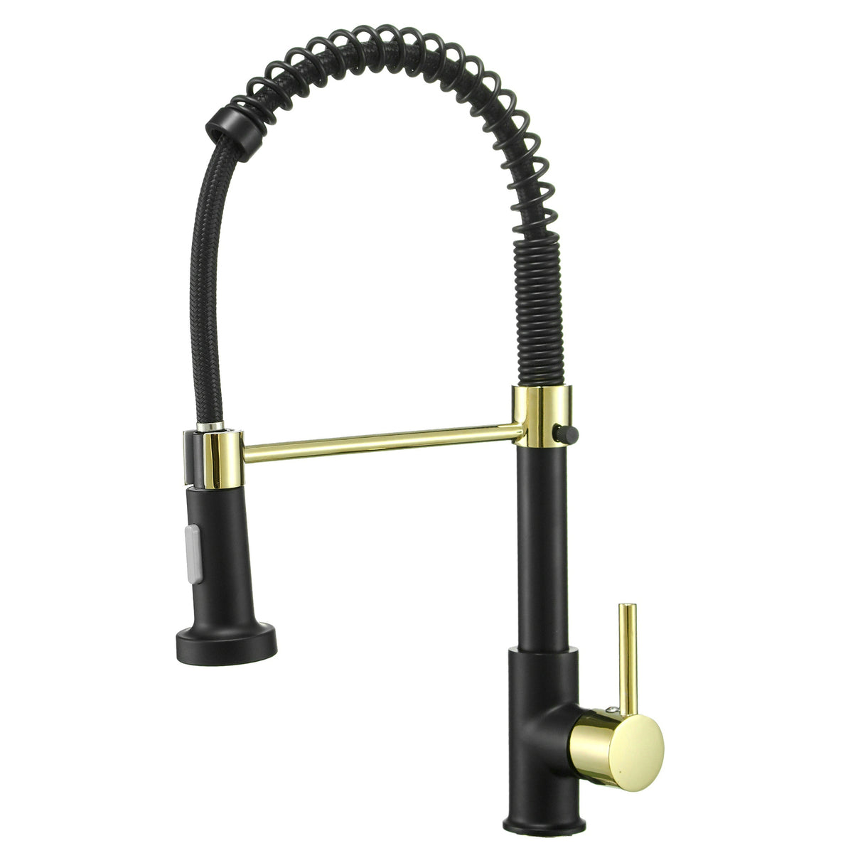Pull-Down Kitchen Faucet, Brass with Spring Spout