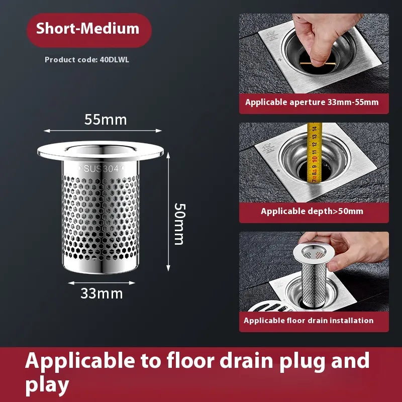 Universal Sink Drain Plug with Strainer — Bounce Pop-Up Core