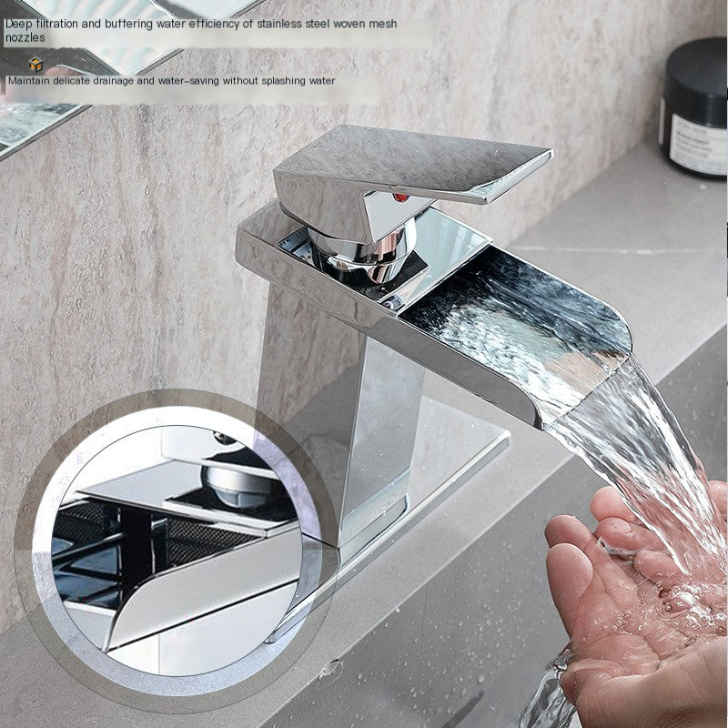 Wall-Mounted Basin Faucet, Copper — Chrome, Brushed or Black
