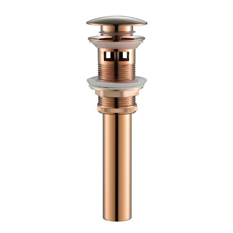Pop-Up Sink Drain — Black, Rose Gold, White, Chrome or Gun Gray, With or Without Overflow