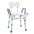 Shower Chair with Padded Arms and Back — Adjustable Height, 450 Lb Capacity