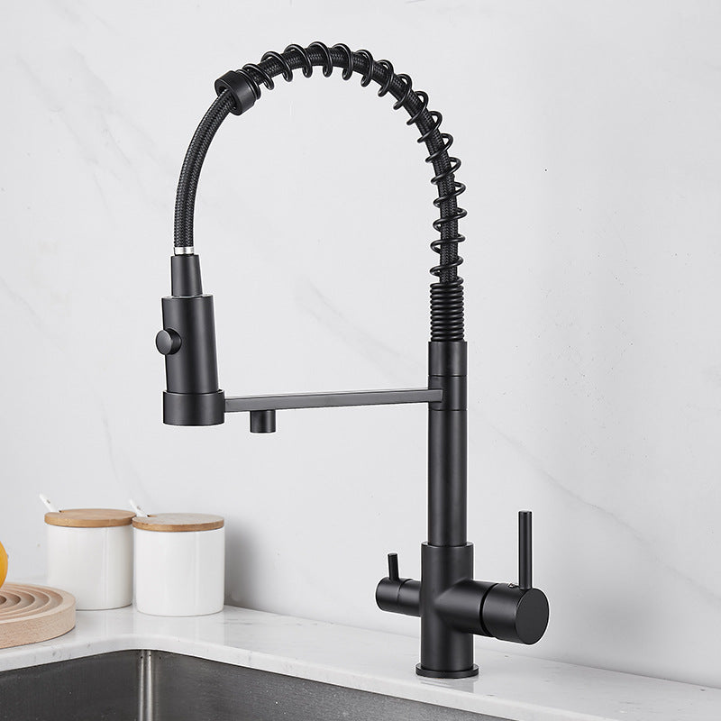 3-in-1 Kitchen Faucet, Hot, Cold and Filtered Water, Black, Chrome or Metal Gray