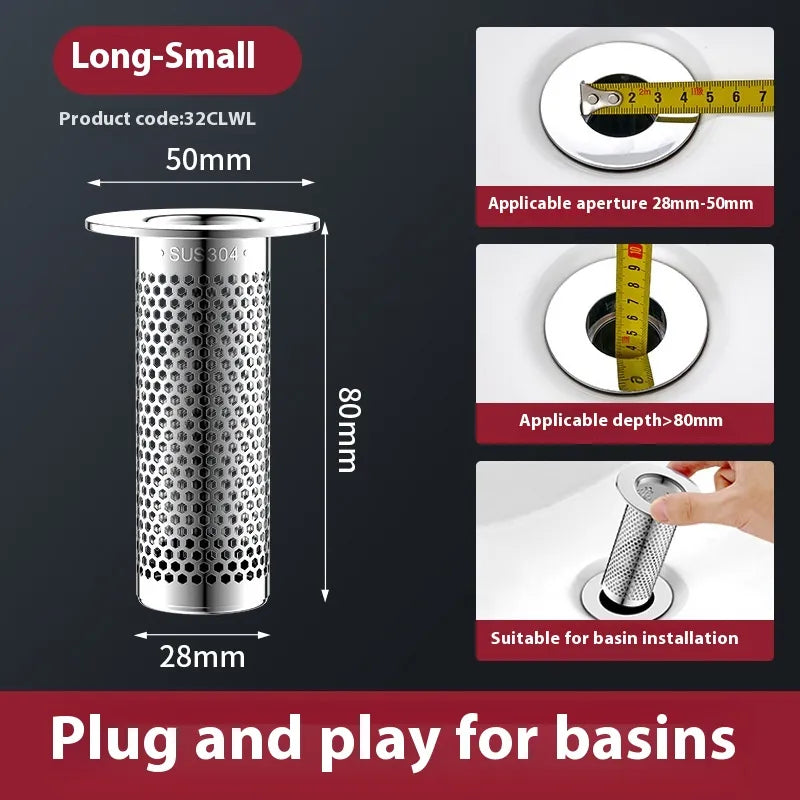 Universal Sink Drain Plug with Strainer — Bounce Pop-Up Core