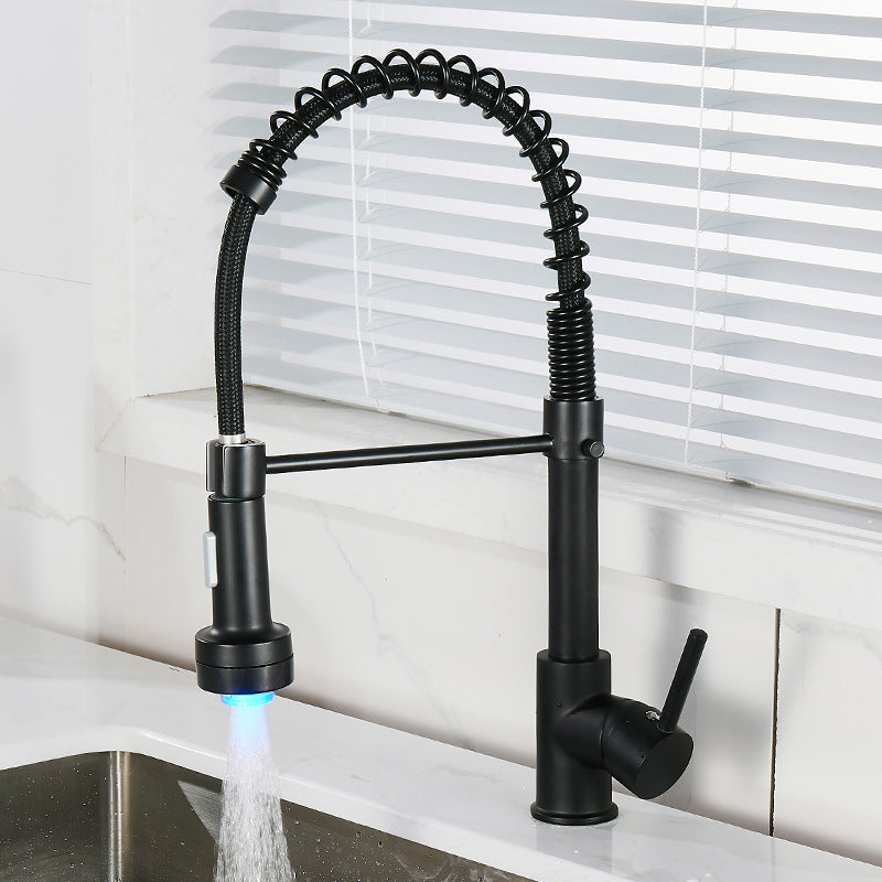 Pull-Down Kitchen Faucet, Brass with Spring Spout