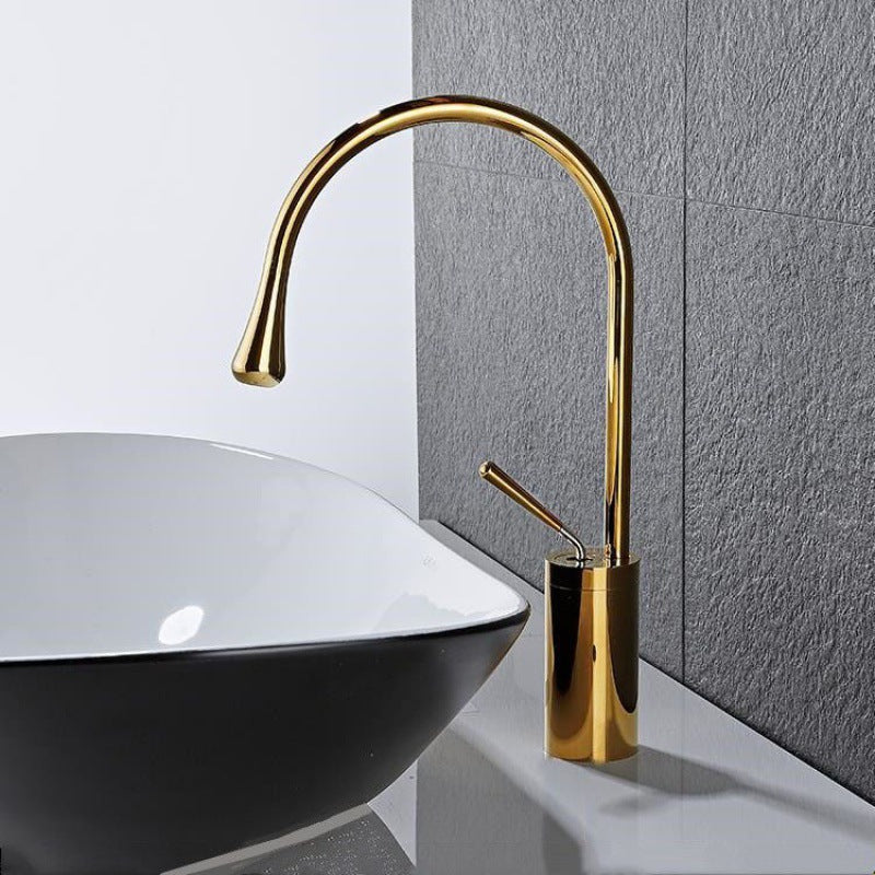 Basin Faucet, Black with High-Arc Spout