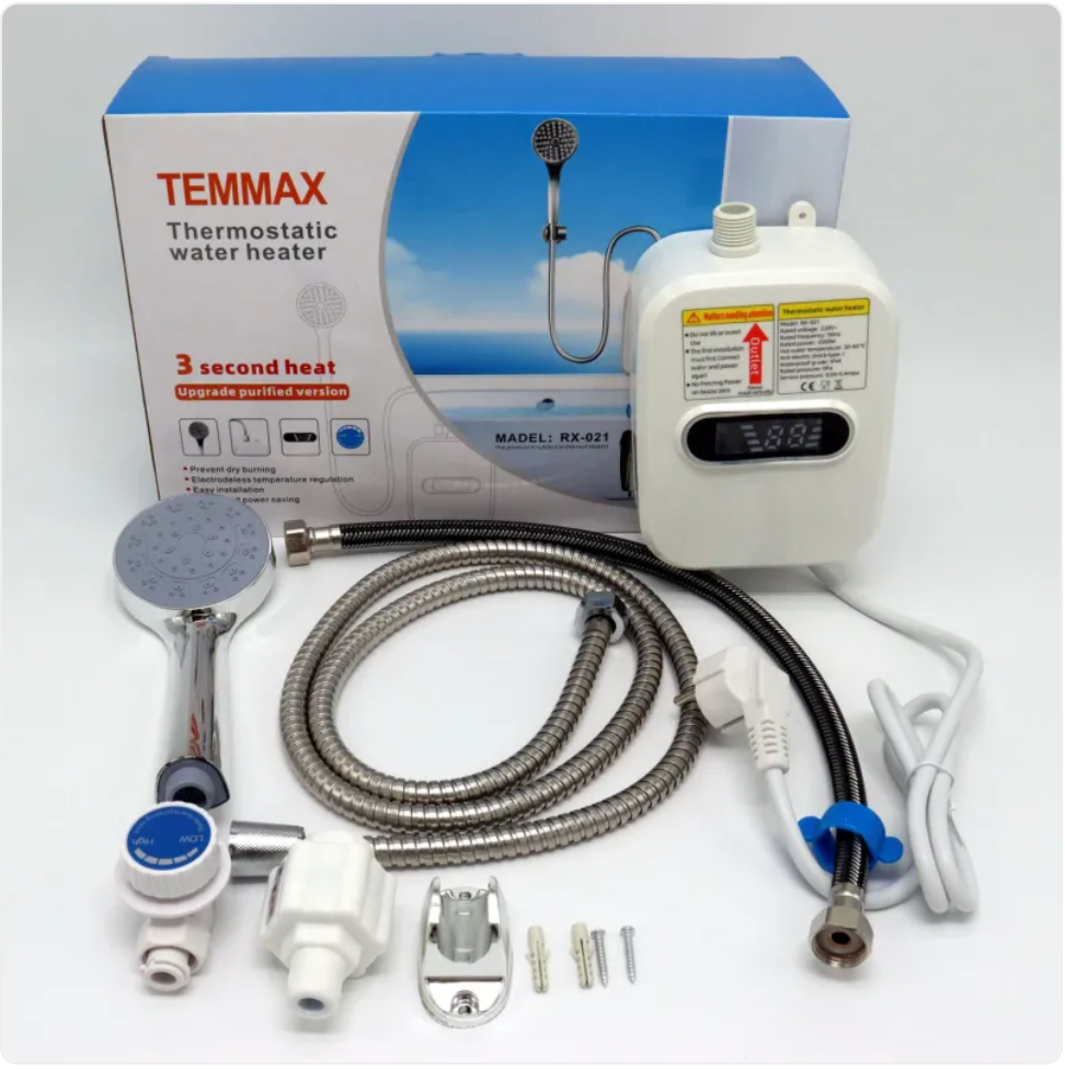 Compact Electric Tankless Water Heater Shower Set
