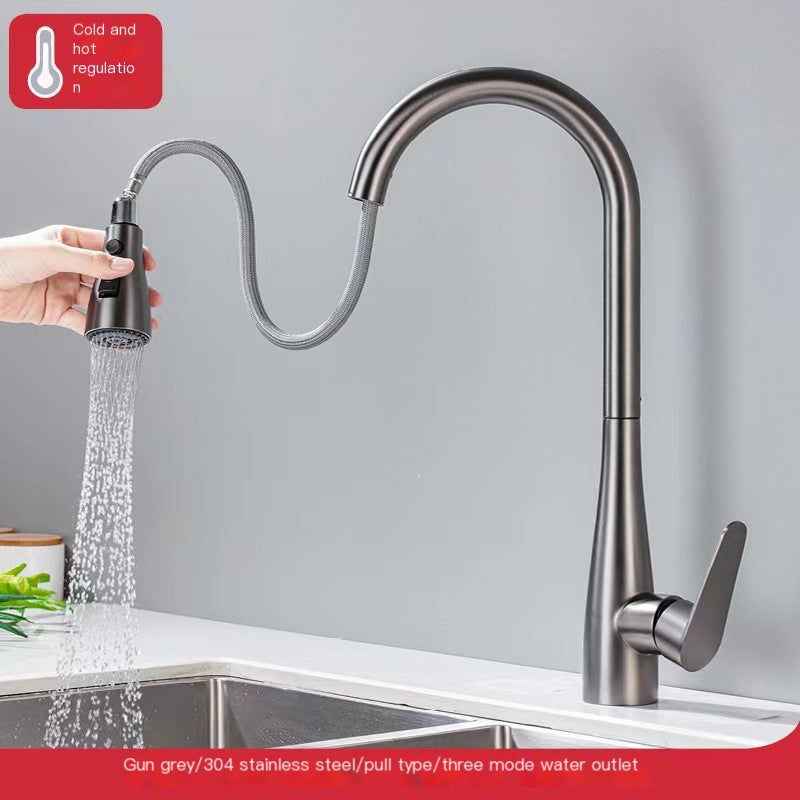 304 Stainless Steel Kitchen Touch Faucet with Pull-Down Sprayer