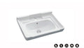 Semi-Recessed Ceramic Bathroom Basin, Single Bowl