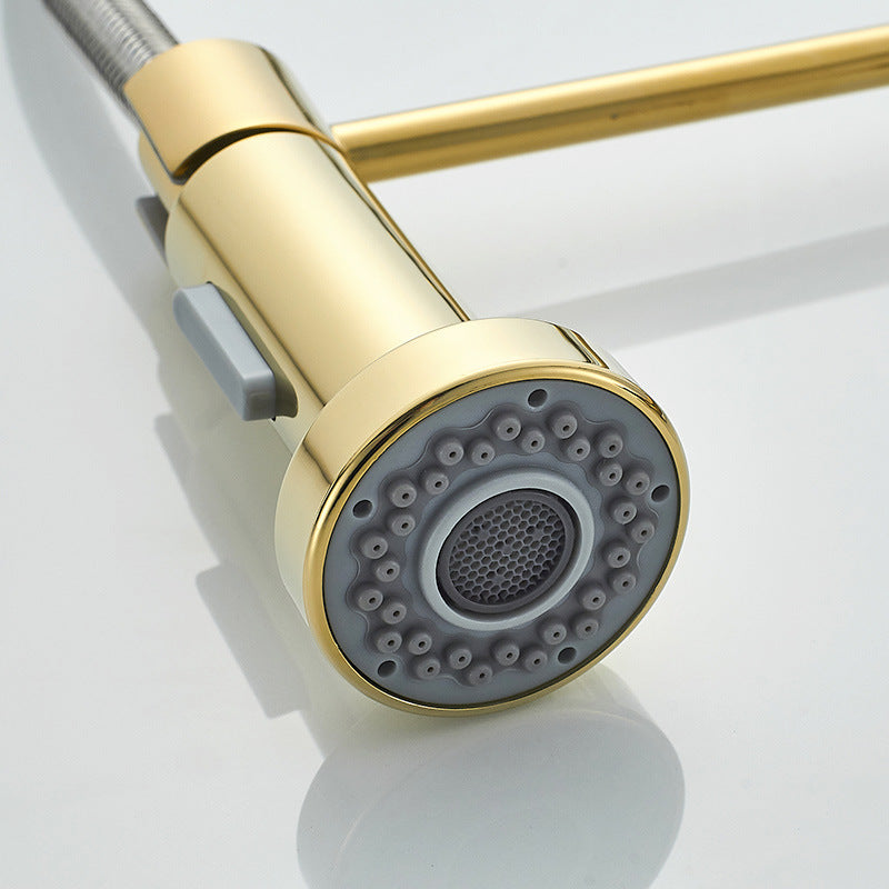 Pull-Down Kitchen Faucet, Brass with Spring Spout