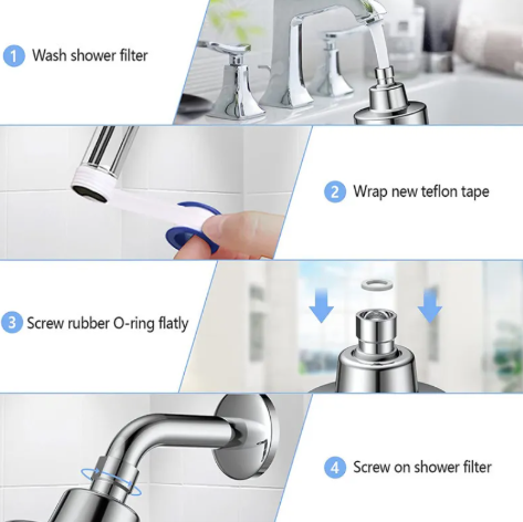 3-Settings Filter Shower Head Nozzle Set