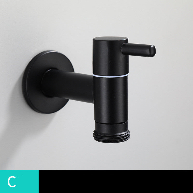 Washing Machine Faucet, Black — Extended 304 Stainless Steel