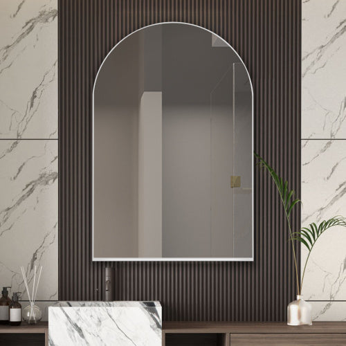 Recessed Medicine Cabinet with Mirror, 24 X 36 Inch — White Metal Frame, Adjustable Shelves