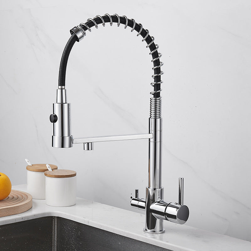 3-in-1 Kitchen Faucet, Hot, Cold and Filtered Water, Black, Chrome or Metal Gray