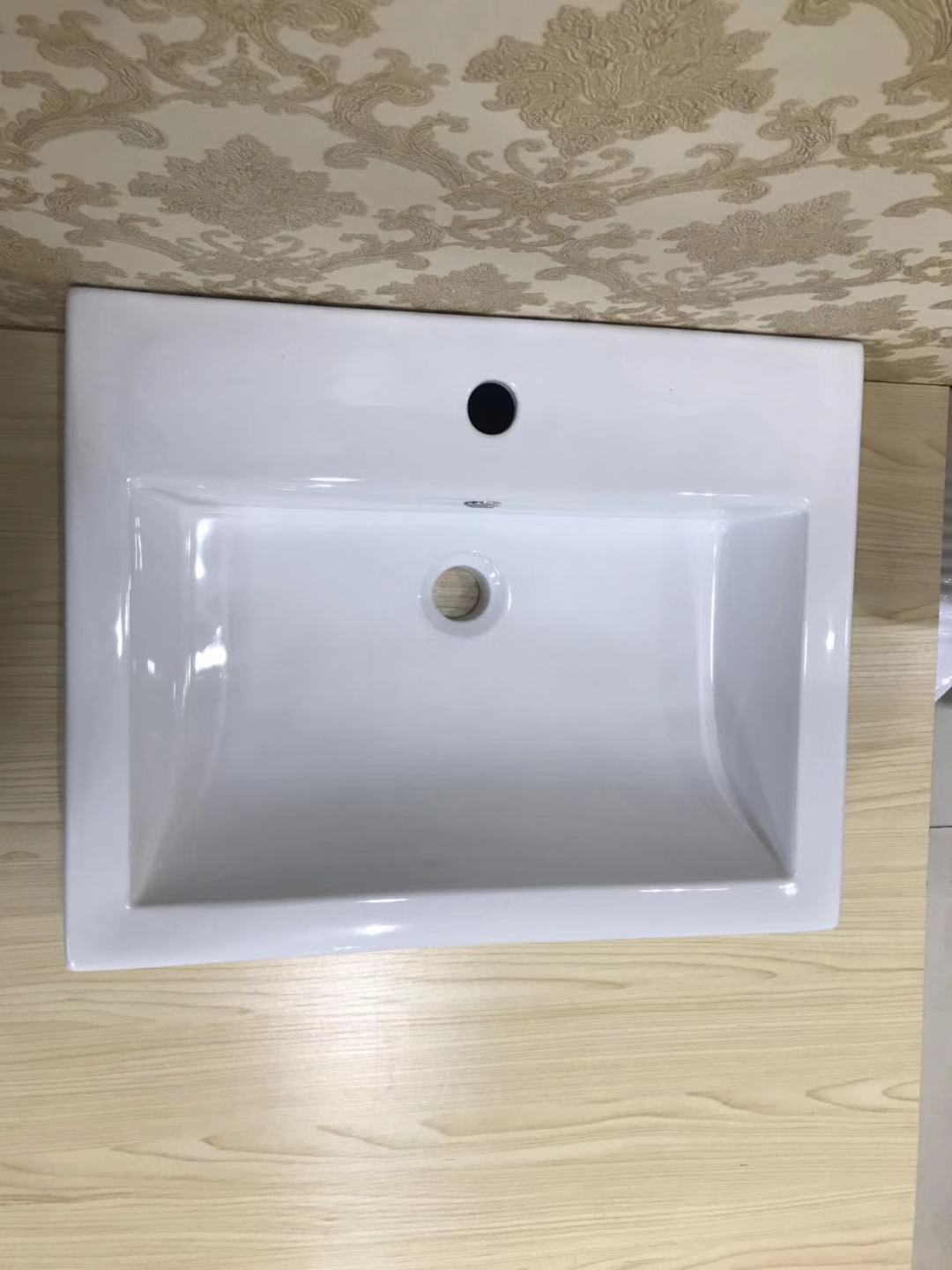Square Ceramic Vessel Basin — Above-Counter Bathroom Sink