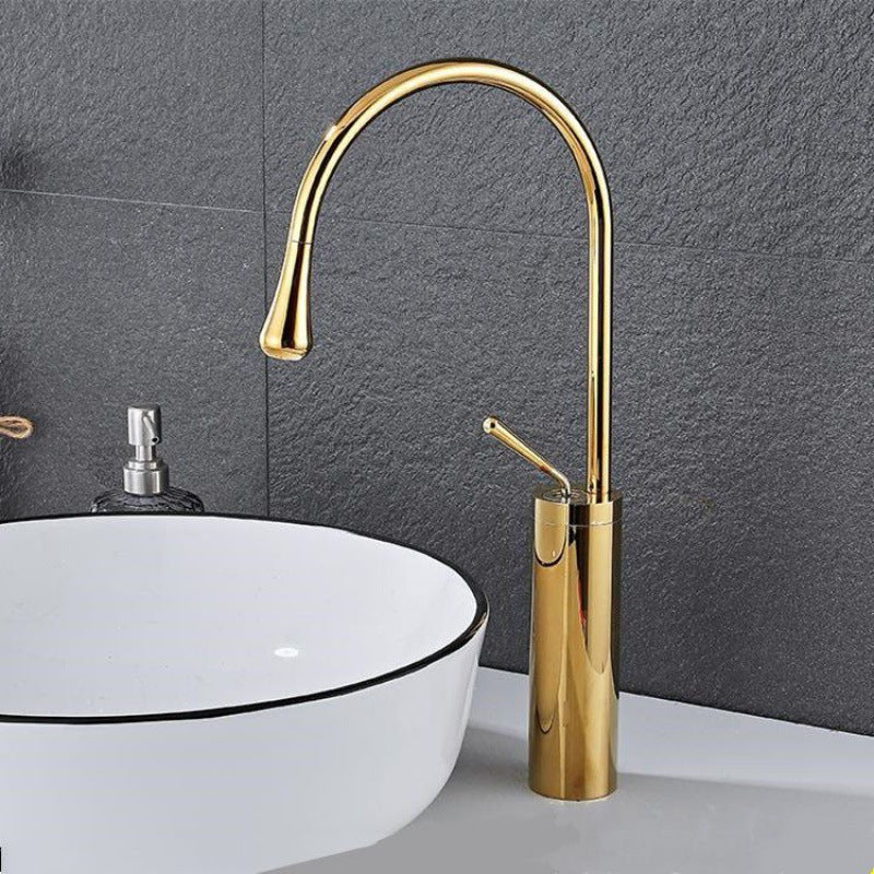 Basin Faucet, Black with High-Arc Spout