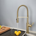 Copper Kitchen Faucet with Pull-Out Sprayer, Traditional Style