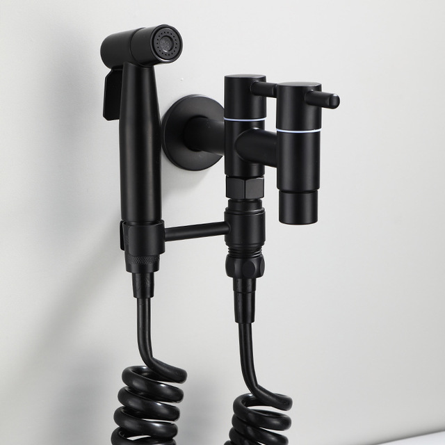 Washing Machine Faucet, Black — Extended 304 Stainless Steel
