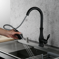 Pull-Out Kitchen Faucet - Brass Body, Swivel Spout, Black, Khaki, Brown or Silver