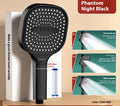 Square Handheld Shower Head, High Pressure — Black, Gray and Silver