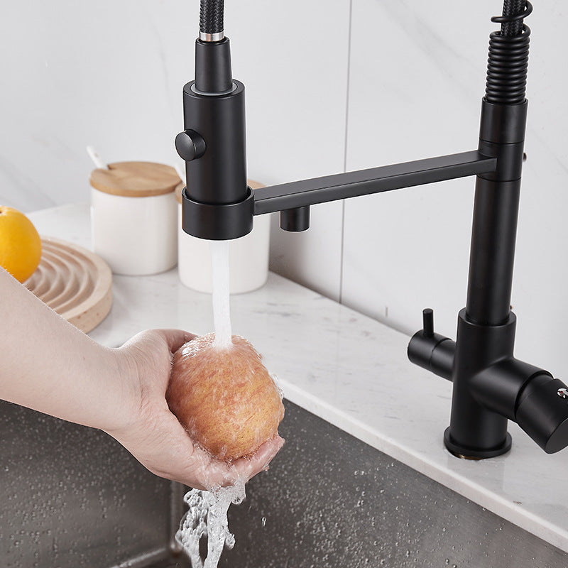 3-in-1 Kitchen Faucet, Hot, Cold and Filtered Water, Black, Chrome or Metal Gray