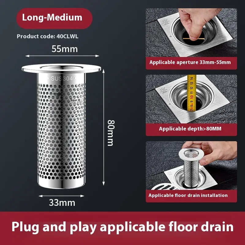 Universal Sink Drain Plug with Strainer — Bounce Pop-Up Core