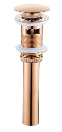 Pop-Up Sink Drain — Black, Rose Gold, White, Chrome or Gun Gray, With or Without Overflow