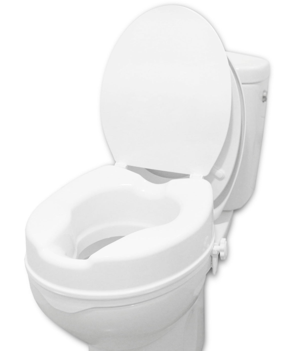 Toilet Seat Riser with Lid, 4″, White