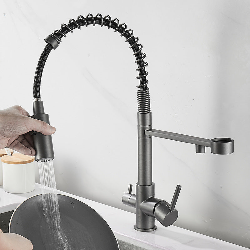 3-in-1 Kitchen Faucet, Hot, Cold and Filtered Water, Black, Chrome or Metal Gray