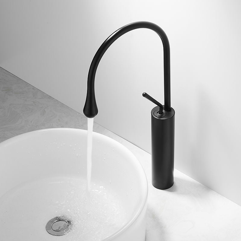 Basin Faucet, Black with High-Arc Spout