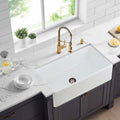 Farmhouse Apron Front Kitchen Sink, 30 X 20 Inch — White Ceramic, Single Bowl