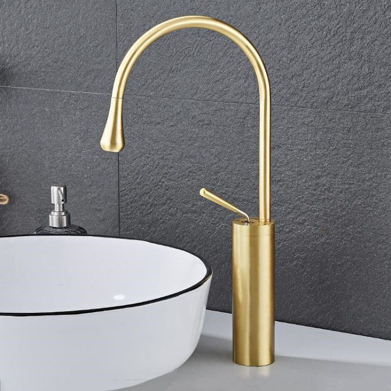 Basin Faucet, Black with High-Arc Spout