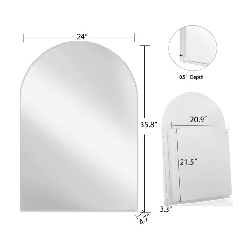 Recessed Medicine Cabinet with Mirror, 24 X 36 Inch — White Metal Frame, Adjustable Shelves